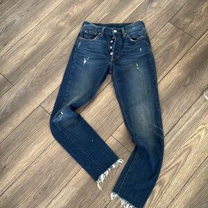 Levi’s 501 darker wash Distressed Blue Denim Jeans